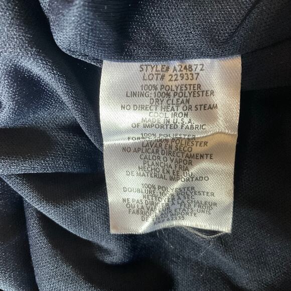 Betsy & Adam Blue Chiffon One Shoulder Mini Fit and Flare Size 10 Long Sleeve - Picture 11 of 14
